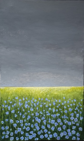 Maria Hillfon  www.hillfon.com  Linfält - Flax Field  70x115 målningar, paintings